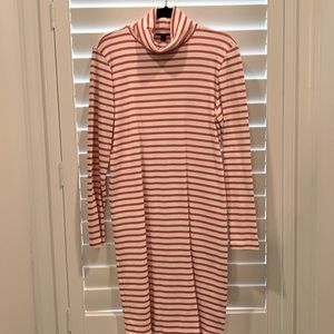 J Crew Dress Stripes, turtleneck Knit Dress- Size L